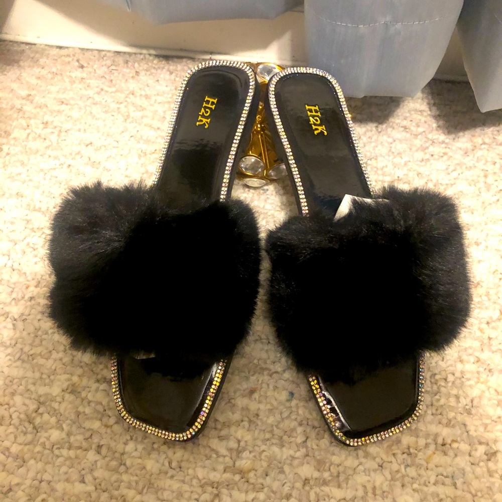 Black slippers/slides new